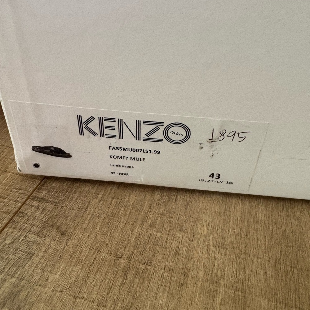 NWOT Kenzo Paris Komfy Mule Black Slide Sandals - Picture 3 of 3